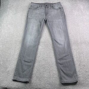 Levis Jeans Mens 34x32 Grey 511 Slim Fit Low Rise Stretch Denim Whiskering